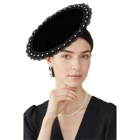 Women's Kentucky Fascinator Hat Flat Derby Hat with Hair Clip for